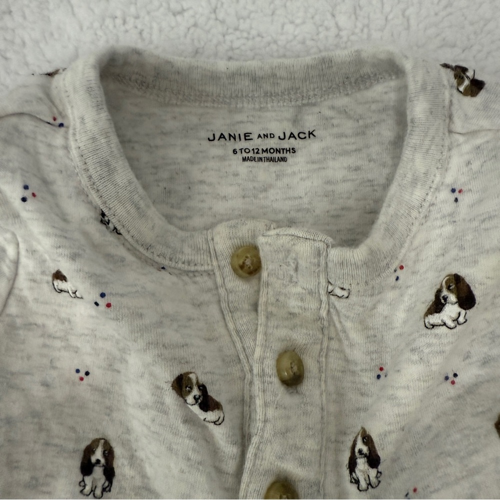 🐶 Janie and Jack 6–12M Puppy Print Romper